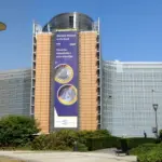 Le batiment Berlaymont a Bruxelles, siege de la Commission europeenne