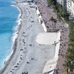 Vue aerienne de la Promenade des Anglais a Nice