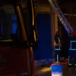 Sapeurs-pompiers francais en intervention sur un incendie