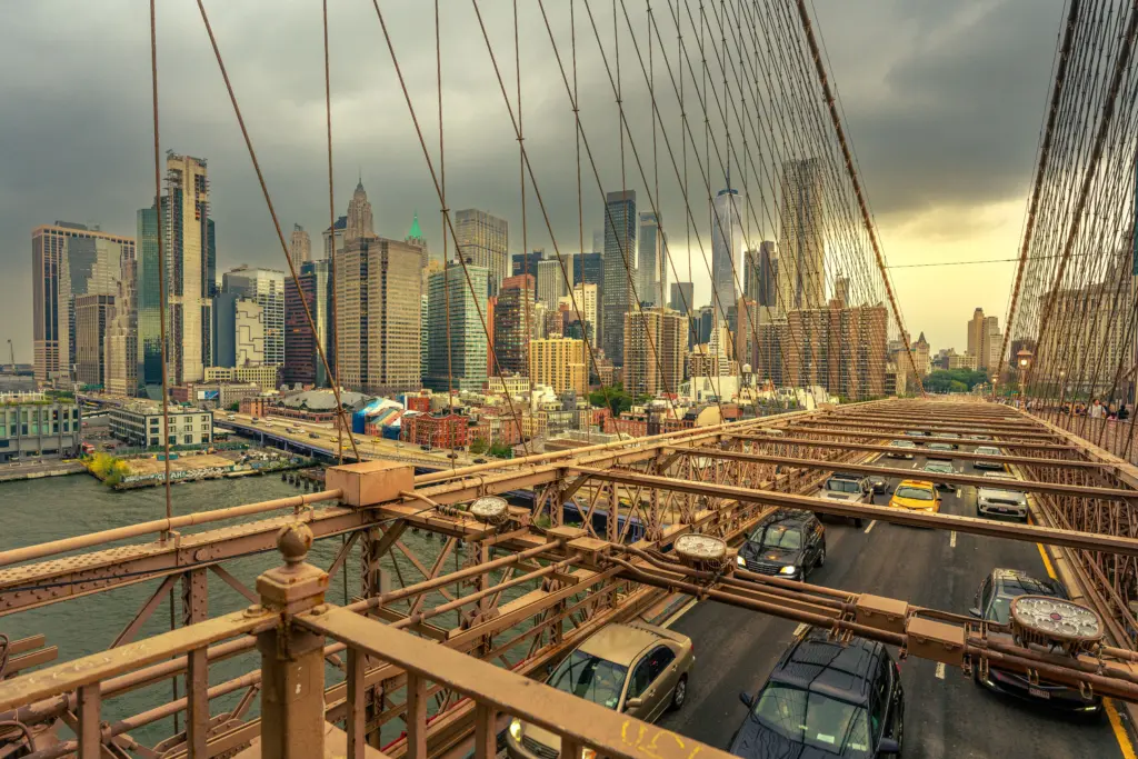 Vue du pont de Brooklyn et du ciel de New York