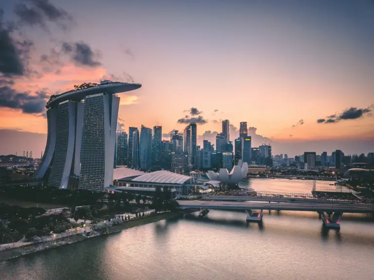 Vue aérienne de la ville de Singapour, illustration