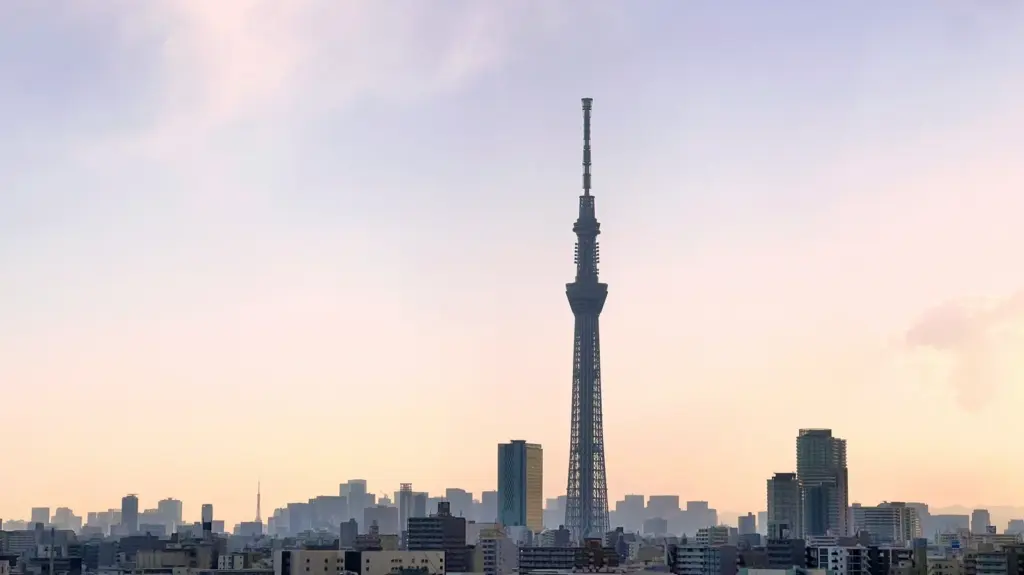 Vue des tours de Tokyo en fin de journée, illustration