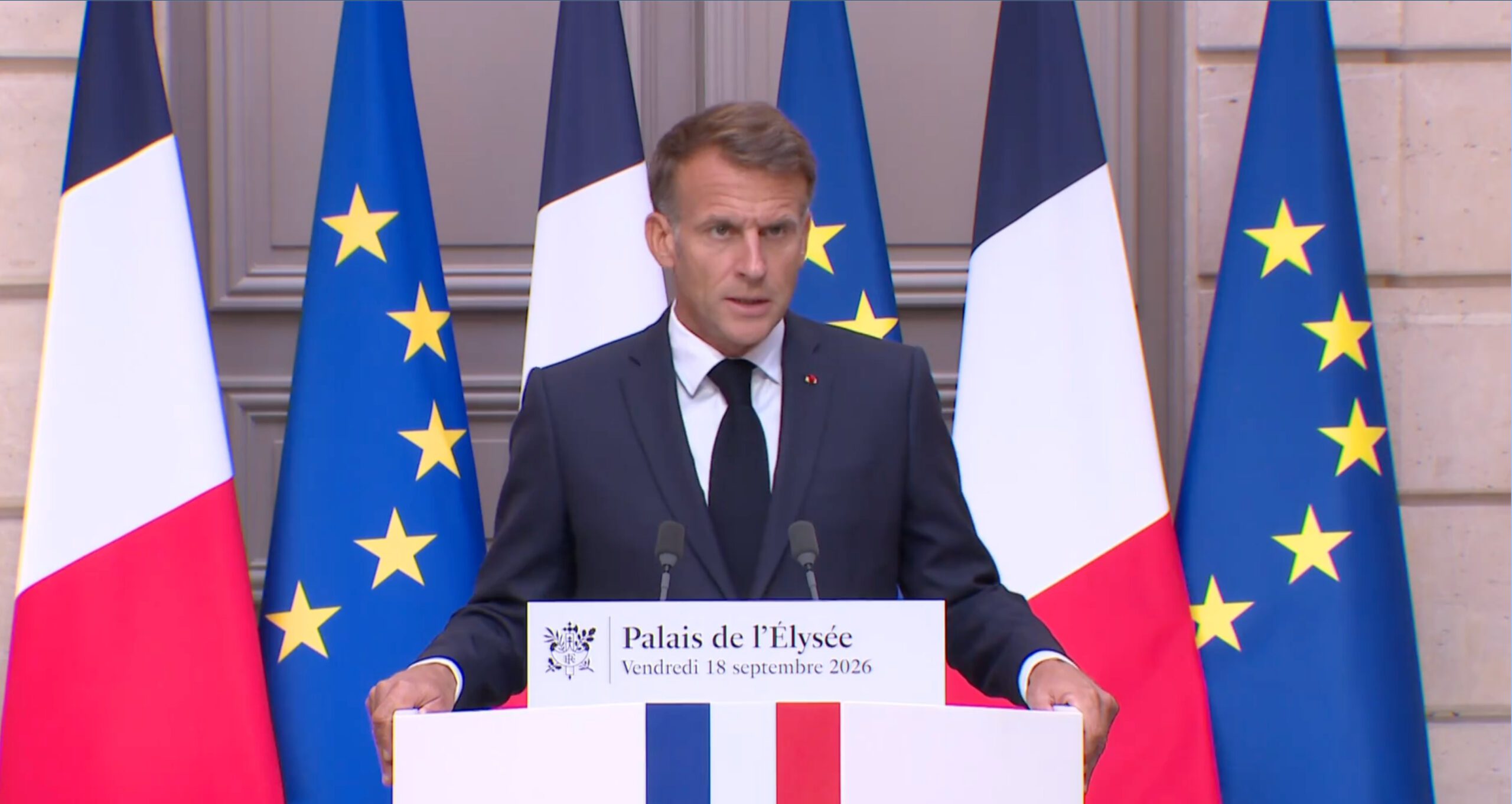 Emmanuel Macron. Image : capture d'écran compte X de l'Elysée.