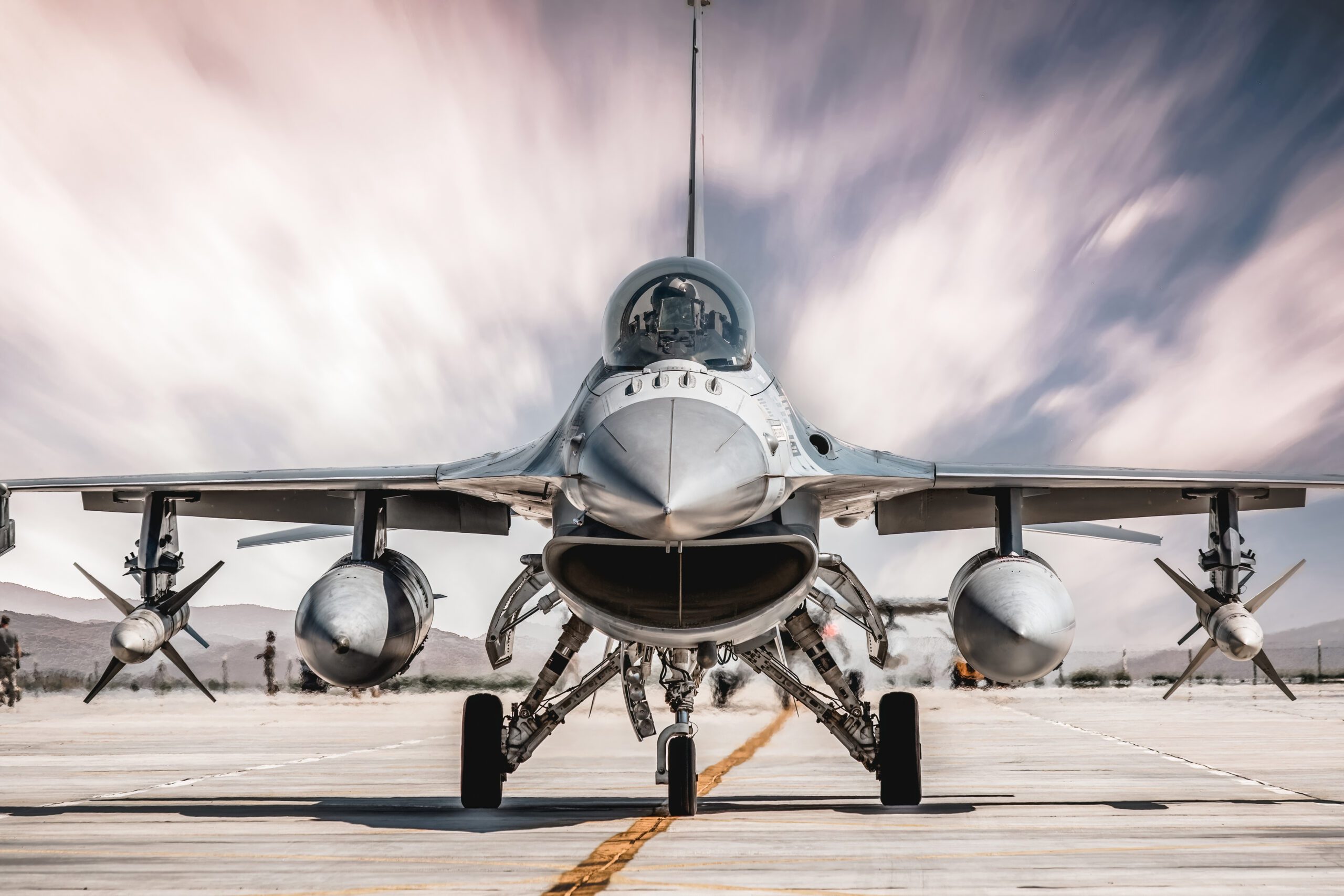 Konya, Turkey - 07 01 2021: Anatolian Eagle Air Force Exercise 2021 F16 Fighter jet in a taxiing position in Turkey
