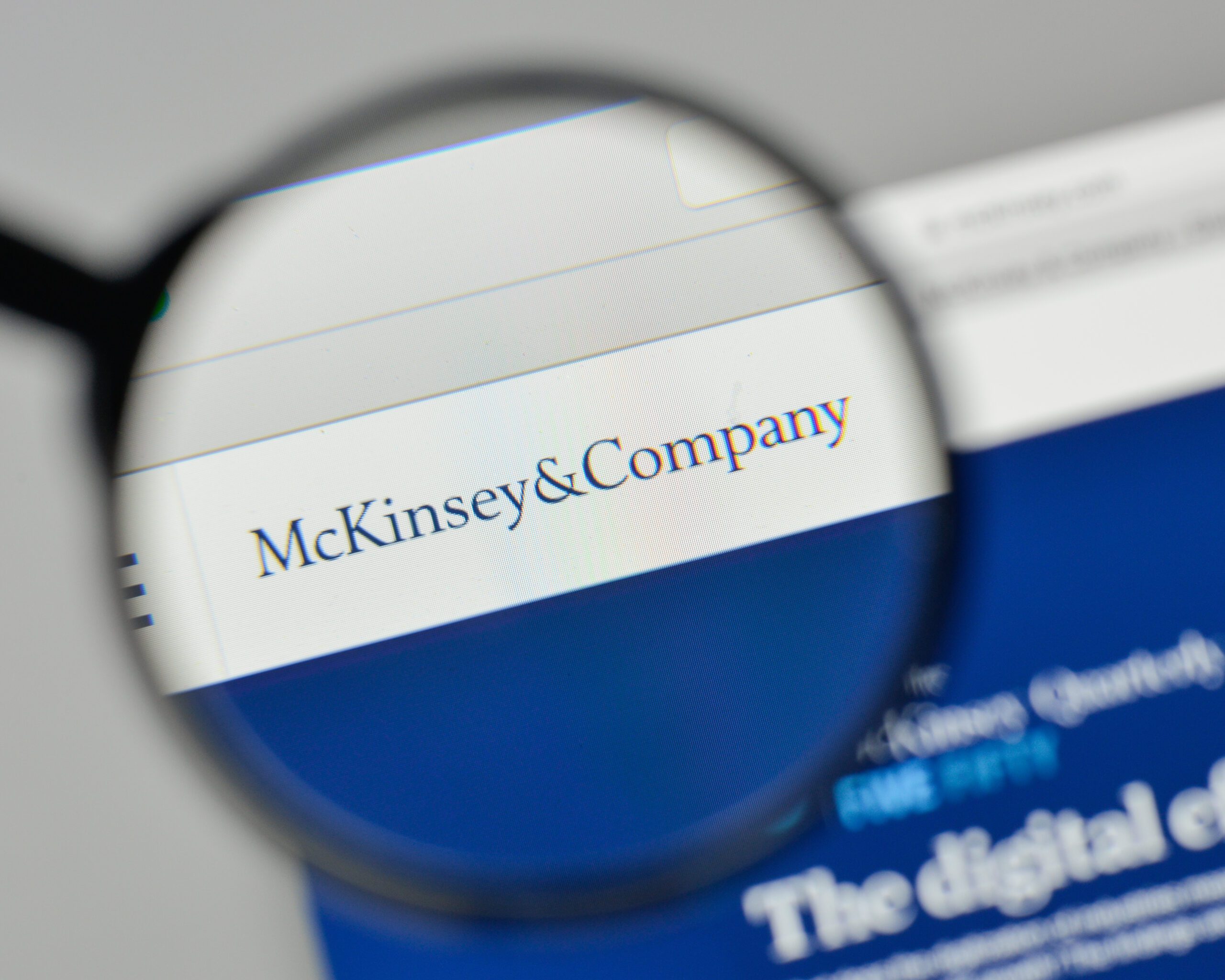 Milan, Italy - November 1, 2017: Mckinsey logo on the website homepage.