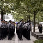 Mémorial du 11-Septembre à New York lors d'une cérémonie de commémoration
