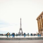 people standing while watching Eiffel tower