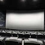 Salle de cinéma vide avec écran, illustration de la filière de l image