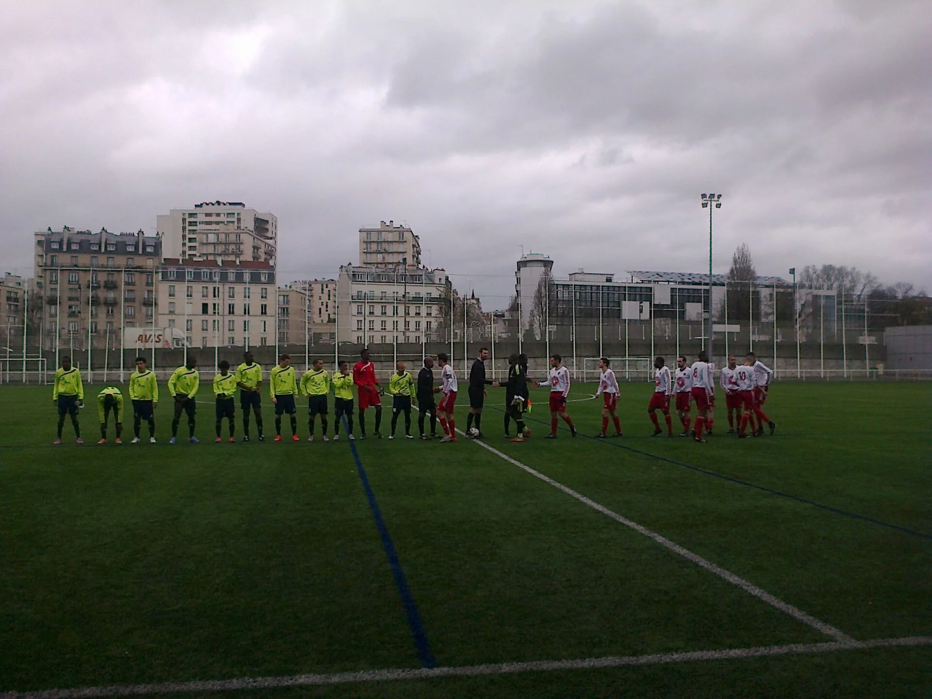 Présentation des équipes avant un match de district amateur de football en France