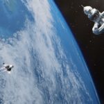 an artist's rendering of a space station in orbit