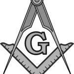 Symbole maçonnique de l'équerre, du compas et de la lettre G