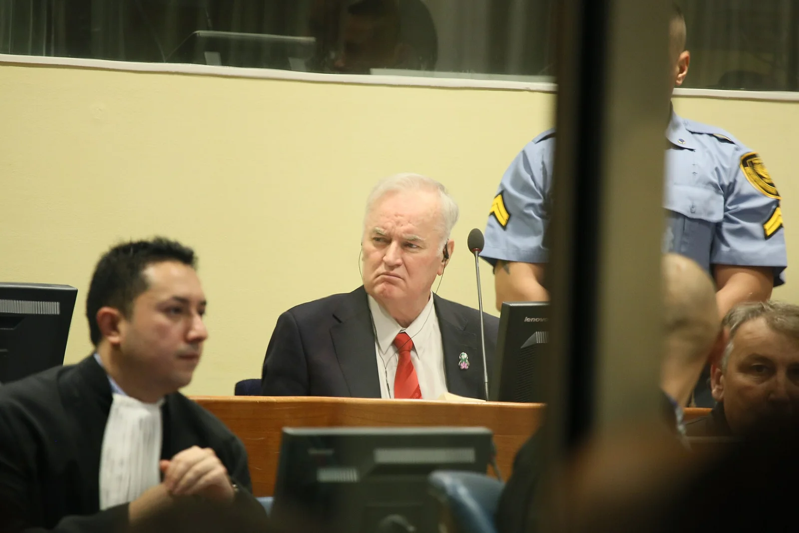 Ratko Mladic lors du prononcé de son jugement au Tribunal pénal international pour l'ex-Yougoslavie, La Haye
