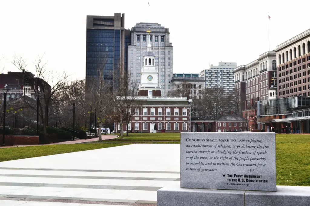 Inscription du premier amendement de la Constitution américaine