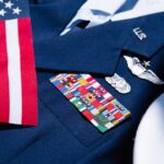 Uniforme militaire américain orné du drapeau des Etats-Unis