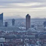 La skyline du quartier de la Part-Dieu à Lyon en 2022
