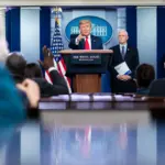 La salle de briefing James S. Brady de la Maison Blanche, où se tiennent les points presse