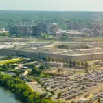 Vue aerienne du Pentagone, siege du departement de la defense americain